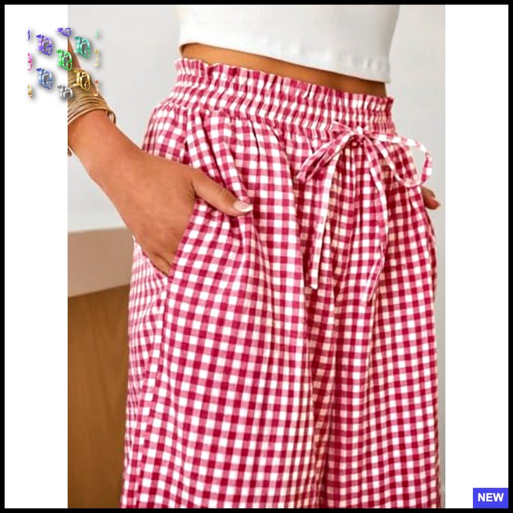 Wide Leg Palazzo Pants Soft Rayon Mid Rise Casual Lounge Trousers with Pockets - Picture 4 of 7